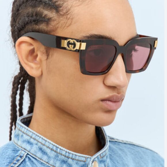 NEW GG1689S 002 GUCCI SUNGLASSES HAVANA WOMEN EYEWEAR GUCCI - Picture 7 of 16